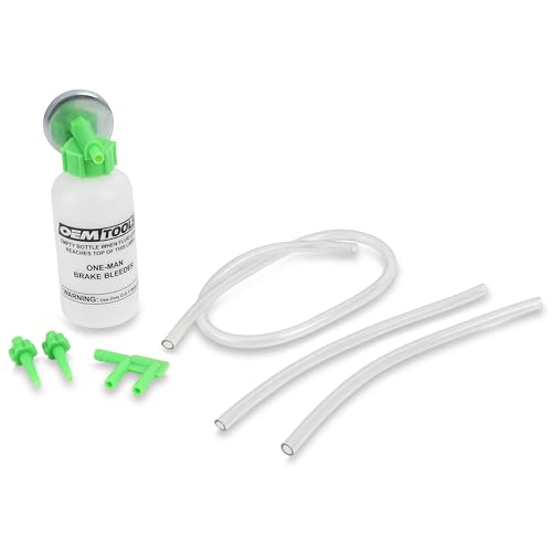 OEMTOOLS 25036 Bleed-O-Matic One-Man Brake Bleeder Kit, Featuring An Opaque Brake Bleed Bottle / Transparent Hoses and Tapered Fittings, No Mess Brake Fluid Bleeding , Multi color(Packaging May Vary) - style: Brake Bleeder Kit