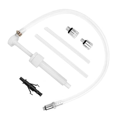 1 Set Car Transmission Fluid Pump Kit, Durable Manual Oil Transfer Evacuator with 3/8" Swivel & 8mm 10mm Adapters, 8cc Per Stroke Fluid Change Tool, Universal for Cars SUVs Trucks (White)