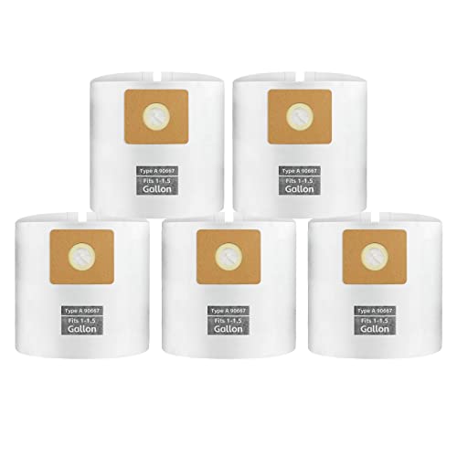 Micro Shop Vac Bags 1-1.5 Gallon by ALYYDBG, Type A - 90667 9066700 9066733 Disposable Vacuum Cleaner Collection Filter Bag 5 PCS - size: 1-1.5 Gallon