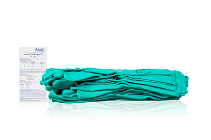 Alphatec Solvex 37-155 Nitrile Industrial Unflocked Chemical-Resistant Gloves for Food, Mechanics, Utilities - XL, Green (12 Pairs) - size: X-Large, style: 12 Pairs