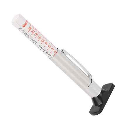 EVGATSAUTO Tire Depth Gauge, Stainless Steel and ABS Tire Tread Depth Gauge 0 25mm, Clear Scale Pocket Clip, Universal Wear Checker for Car Truck Motorcycle Garage Use (Homochromy Plugged in and Not - size: Homochromy Plugged in and Not Rotating