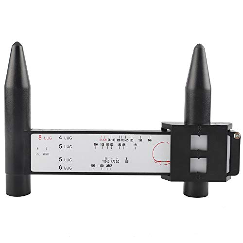 Wheel PCD Gauge, Rim Bolt Pattern Measuring Tool, PCD Ruler, Lug Bolt Pattern Gauge for 4 5 6 8 Holes Sliding Caliper