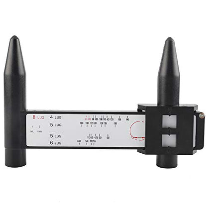 Wheel PCD Gauge, Rim Bolt Pattern Measuring Tool, PCD Ruler, Lug Bolt Pattern Gauge for 4 5 6 8 Holes Sliding Caliper