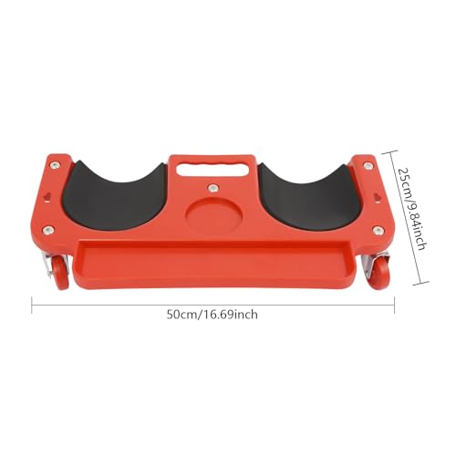 Heavy Duty Knee Mat with Wheels, Lightweight Knee Crawler, Supports up to 220lbs, Ergonomic Cushion for Mechanics, Builders & Gardeners, Includes Tool Tray & Carry Handle
