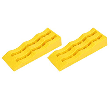 Fabater RV Leveling Ramps, Heavy Duty Molded Plastic Anti Slip Surfaces 3 Level Gradual Increments Vehicle Ramps, Car with 2 Pack for Trailer SUV RV Car on Uneven Ground