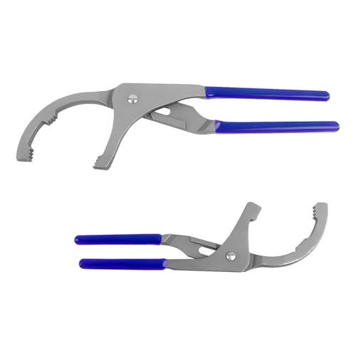 Car Oil Filter Wrench Set, 9" & 12" Adjustable Vehicle Engine Oil Filtering Removal Pliers Tool for Conduit Fitting, Auto Wrench Accessories, Universal for SUV Truck Motorcycle (Blue)
