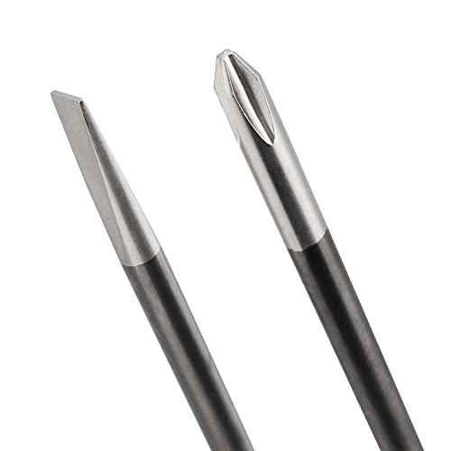 SEUNMUK 6 PCS 12 Inch long Magnetic Precision Screw Driver Tool Set, 3 Flat Head and 3 Cross Head Screwdriver Set, Magnetic Long Screwdriver Set with Rubber Handle