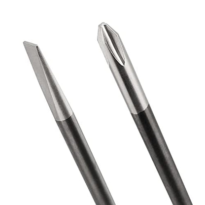 SEUNMUK 6 PCS 12 Inch long Magnetic Precision Screw Driver Tool Set, 3 Flat Head and 3 Cross Head Screwdriver Set, Magnetic Long Screwdriver Set with Rubber Handle