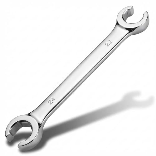 Utoolmart Flare Nut Wrench, 22mm x 24mm Metric Double Open End, 1Pcs | 15° Offset Ends, For Auto, Household, DIY Repairs - color: 1pcs, size: 22x24mm