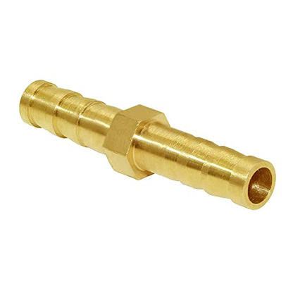 Joywayus 3/8" ID Hose Barb Fitting Hex Union Brass Fitting Water/Fuel/Air (Pack of 5) - size: 3/8 Inch, style: 5PCS