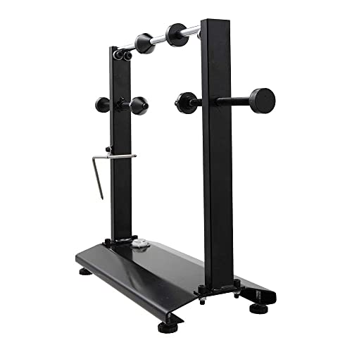 Motorcycle Wheel Balancer Stand with Truing Pointer Fits 13–38mm Axles | Static Tire Balancing and Rim Truing Tool with Dual Bearings and Adjustable Cones, for Dirt Bike Sport Bike Wheels