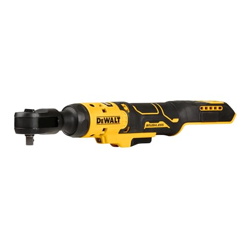 DEWALT ATOMIC 20V MAX* Cordless Ratchet, Brushless, 3/8 in., Tool Only (DCF513B) | Brushless 3/8 in Drive, Up to 70 Ft-Lbs, 0-250 Rpm, LED Work Light, Compact Design, Glass-Filled Nylon Housing, Bare Tool