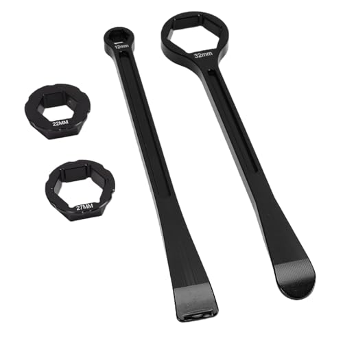Zunate Motorcycle Tire Lever Wrench Tool Set, Aluminum Alloy Spoon Kit with 10mm 13mm 22mm 27mm 32mm Hex Heads for Dirt Bike and Off Road Motorcycle Maintenance