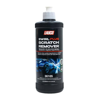 LAUCO Swirl+Plus Scratch Remover – 8oz, Polish Compound, Professional Silicone-Free Finishing Polish for Removing Fine Scratches, Swirls & Oxidation, Clear Coat Safe, High-Gloss Mirror Finish - style: Swirl–8oz