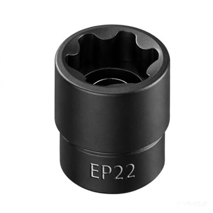 EP Socket EP22, 6 Point 1/2” Dr Female External E-Torx Plus Socket | EP Socket, Female External, E-Torx Plus Socket, External, Cr-V Steel, High Deformation Prevention - size: EP22
