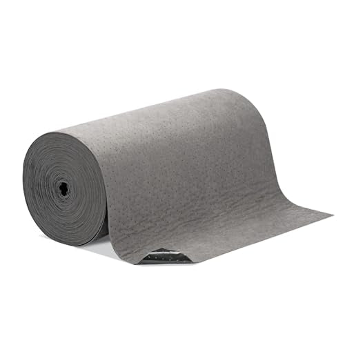 PIG Poly Backed Absorbent Mat Roll | Absorbs up to 35.31 gallons per roll | Heavyweight | 31” W x 131.75’ L | 50 pads per roll | PM50823 - style: 50 pads per roll