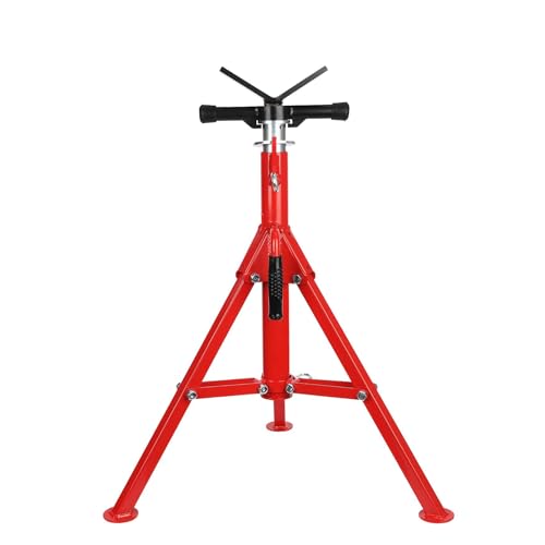 V Head Pipe Jack Stand, 28''-52'' Adjustable Folding Pipe Stand, 2500 Lb Load Capacity, Steel Jack Stands for Automotive, Welding, and Construction Projects - size: 2500 lbs