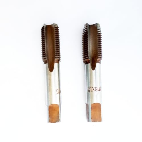 AtticZone M16 x 1.5 Metric Hand Thread Tap, Right Hand, Alloy Tool Steel, 1 Taper Tap, 1 Plug Tap for Metal Working DIY Industrial - size: M16x1.5