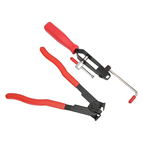 Estink Car Banding Tool Kit, 2Pcs/Set Stainless Steel Universal CV Joint Ear Clamp Banding Tool CV Boot Crimp Plier Kit for Car Fuel Hose Cooling System Vacuum Hoses Clamping Crimping Disassembly