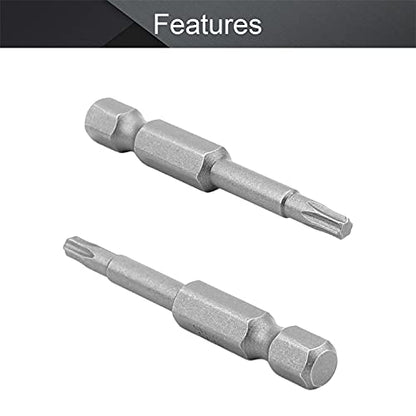 Utoolmart 10Pcs Torx Screwdriver Bits, T15 Magnetic with 1/4 Inch Hex Shank, S2 Steel Screwdriver Kit Tools for Repair Work, Length: 50mm - size: T15
