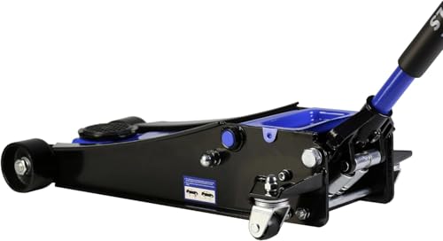 4 Ton Low Profile Floor Jack, Heavy Duty Floor Jack with Dual Pistons Quick Lift Pump, Steel Car Jack Adjustable Height 4"-21", Hydraulic Trolley Floor Jacks 4 Ton/8000 LB Capacity, Blue - color: Blue - 4 Ton(Dual Pump), Lift 4"-21"