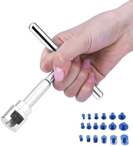 19-Piece Professional Car Dent Repair Kit - Heavy Duty Suction Cup Puller & Glue Tabs with Slide Hammer for Hail Damage, Door Dings, Auto Body Dent Removal (Small Dent Remover Tool for Car)