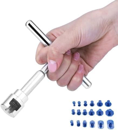 19-Piece Professional Car Dent Repair Kit - Heavy Duty Suction Cup Puller & Glue Tabs with Slide Hammer for Hail Damage, Door Dings, Auto Body Dent Removal (Small Dent Remover Tool for Car)