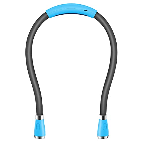 USB Rechargeable Neck Book Light for Reading in Bed, 4 LED Bulbs 4 Adjustable Brightness, Hands Free for Night Jogging or Mending Lamp (Blue) - color: Blue