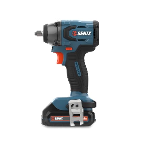 SENIX X2 20 Volt Max* 3/8-Inch Cordless Impact Wrench, Brushless Motor, 365 Foot-Pounds of Max Torque, 4-Speed, Includes Storage Bag, Battery and Charger Included (PDWX2-M11) - style: 3/8'' Impact Wrench