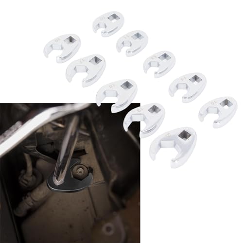 Heavy Duty Crowfoot Wrenches Drive Flare Nut Wrench Set U Shaped Open End Spanner Premium 45 Steel Industrial Hand Tools for Professional Automotive Plumbing Mechanical Repair