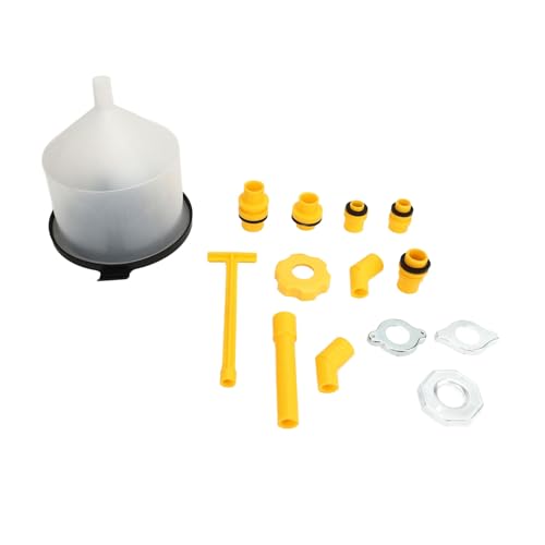 15Pcs Coolant Funnel Kit, Spill Proof Radiator Coolant Filling Funnel Kit with 4 Cap Adapters and Transparent Funnel, Cooling Fluid Bleeder Adapter for Car Yacht Boat