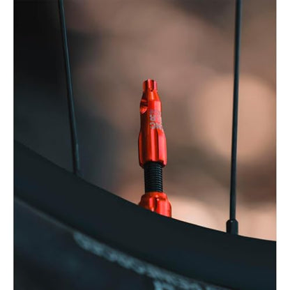 LEZYNE CNC TLR Valve Pro Tubeless Valve Pair for MTB, Gravel & Road Bikes | CNC Aluminum Presta Valve Stems, Bicycle Tire Insert Compatible, Sealant Friendly - 44mm, Red (1-PK-TLRVL44-V211) - color: Red, size: 44 mm