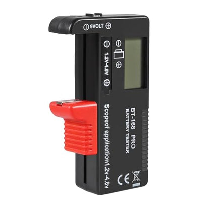 Universal Battery Tester LCD Digital Battery Checker for AA AAA 9V 1.5V 3.7V 1.2-4.8V Batteries, Household Battery Life Level Monitor Power Meter - color: BT-168 PRO