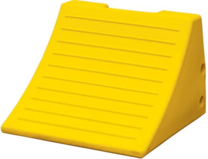 Checkers Heavy Duty Wheel Chocks for 46"-65" Tires, One Large Tire Chock for Lubrication Trucks and Maintenance Vehicles, 122 Ton Capacity, Lightweight HDPE, Made in The USA, Yellow, MC3009 - size: For 46"-65" Tires