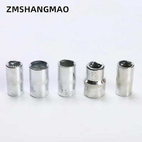 Socket Wrench Set 12-Piece 1/4 Inch Drive | Mini Ratchet, 10 Sockets 5-14mm, 2-Way Quick Release Handle, Extension Bar