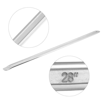 QWORK 28 Inch Tire Iron Lever Bar, Professional Tire Changing Spoon Tool for Cars Motorcycles Bicycles Scooters, Forged Steel Chrome Plated Tire Removal and Installation Tool