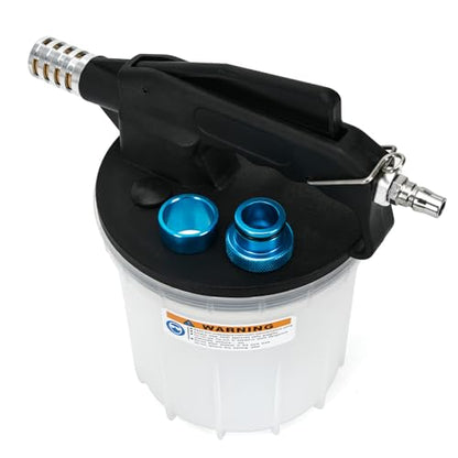 2L Brake Bleeder Vacuum Pump Kit with 1L Refilling Bottle and 2 Silicon Bleed Hoses and 16pcs adapters,One Person Pneumatic Brake Fluid Bleeder Kit Suitable for Most Brake Mast Cylinder - size: 2L+adapters