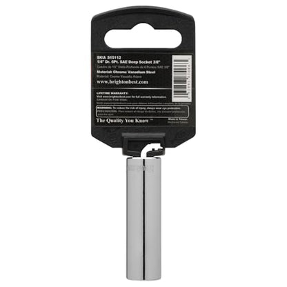 S15112 1/4" Drive SAE Socket, 3/8" Deep 6 Point - size: 3/8 INCH, style: DEEP
