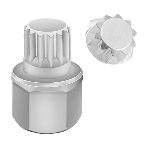 ABC0/10PT Wheel Locking Nut Key Compatible with VW, Audi | Wheel Lock Nut Socket Adapter, Anti-Theft Screw Remover, Hand Repair Tool, Tyre Fitting, garage - color: ABC0/10PT