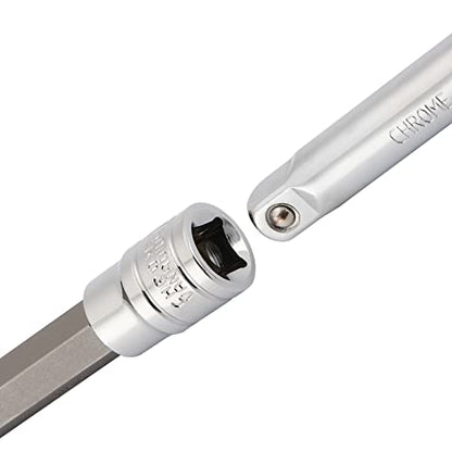 EMENTOL 10PCS 3/8" Drive Long Hex Bit Socket Set, CR-V, S2 Steel, SAE, Length 5.9-Inch, Extra Long Allen Hex Bit Socket Set, 1/16 Inch - 1/2 Inch - size: 10 PCS (1/16 Inch - 1/2 Inch, 1.6mm - 12.7mm)