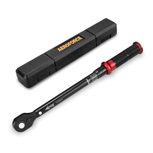 AEROFORCE 1/2-Inch Drive Torque Wrench（15-165 lb.ft / 20.4-224.4 Nm),72 Tooth Dual Direction Reversible Ratchet, Dual Range Scales, Precision Calibrated for Bike, Motorcycle and Car Repair - size: 1/2", style: 15 - 165 lb-ft