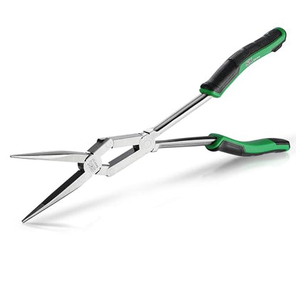 SK 13-Inch Double Compound Long Reach Pliers, Straight Long Nose Pliers With Comfort Grips, Premium CR-V Steel Construction - style: Straight