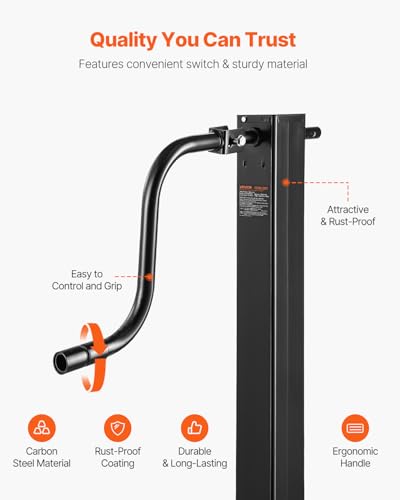 VEVOR Trailer Jack, 12000 lbs Dynamic Load Capacity, Weld-on Pipe-Mount Swivel Trailer Jack with Ergonomic Handle, 12.6-inch Vertical Travel, Suitable for RV, Horse, Utility, Camping, Yacht Trailers - size: 12000lbs (12.6 inch Stroke)