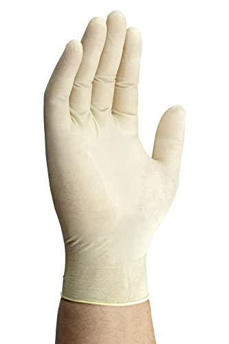 Mechanix Wear 7 Mil Heavy Duty Latex Disposable Gloves - Auto Repair Oil & Grease Proof Industrial Gloves - Chemical Resistant - Powder-Free - Large - White - 100 Pack