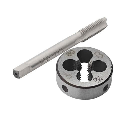 M8 x 1.25 Left Hand Metric Tap and Die Set, High Speed Steel Threading Kit for Reverse Thread Repair and Machining - size: M8 x 1.25