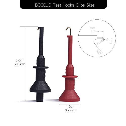 Test Hooks Clips, Multimeter Test Lead Kit Mini Test Hook Clip for 2mm Plug Test Probe Electronic Testing IC Grabber - size: 2MM PLUG