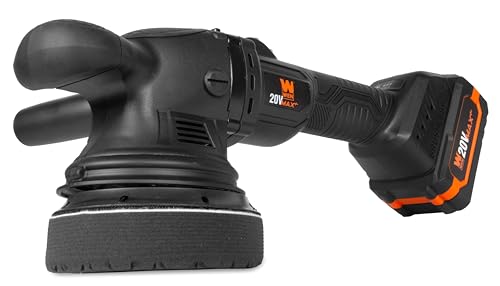 WEN 20V Max Cordless 5-Inch Dual Action Polisher and Waxer Kit with 4Ah Battery, Charger, and Polishing Pads (20875) - size: Cordless 5-Inch