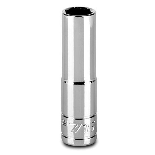 Capri Tools 7/16-Inch Deep Socket, 3/8-Inch Drive, 6-Point, SAE - size: 7/16 Inch (Pack of 1)