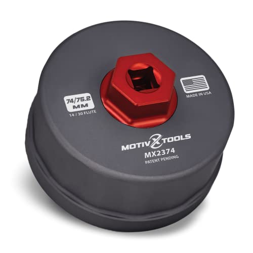 Motivx Tools Oil Filter Wrench Compatible with Motorcraft FL-400S, FL-500S, FL-910S and Mazda YF09-14-302A, LF05-14-302B Oil Filters - Dual Size Fits Original and New Motorcraft Filter Design - size: 74mm 14 Flute / 75.2mm 30 Flute