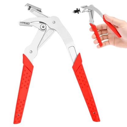 Car Clip Pliers and Trim Removal Tool, Heavy Duty Panel Clip Removal Pliers, Stainless Steel Leverage Design Non Slip Handle, Auto Fastener Rivet Remover for Door Panel Interior and Exterior Trim